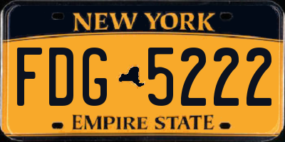 NY license plate FDG5222