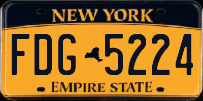 NY license plate FDG5224