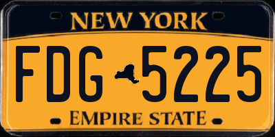 NY license plate FDG5225