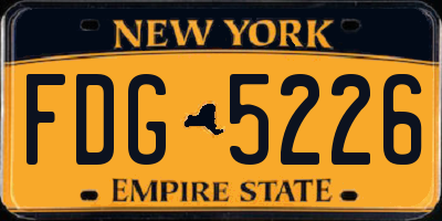 NY license plate FDG5226