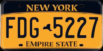 NY license plate FDG5227