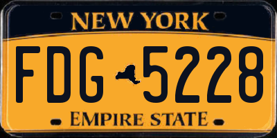 NY license plate FDG5228
