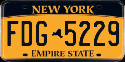 NY license plate FDG5229