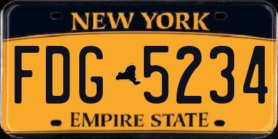 NY license plate FDG5234