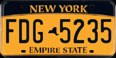NY license plate FDG5235