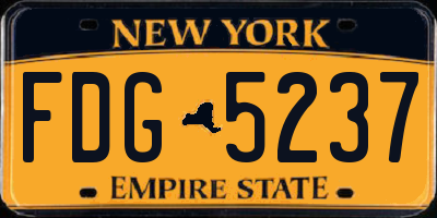 NY license plate FDG5237