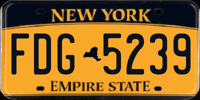 NY license plate FDG5239