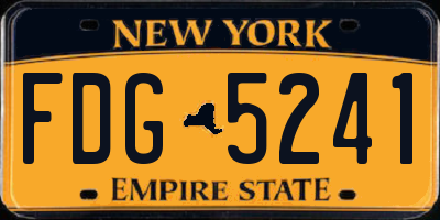 NY license plate FDG5241