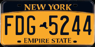 NY license plate FDG5244