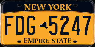 NY license plate FDG5247