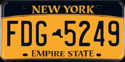 NY license plate FDG5249