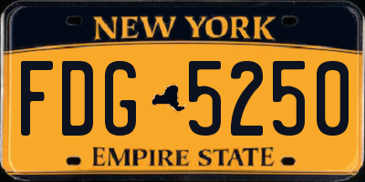 NY license plate FDG5250