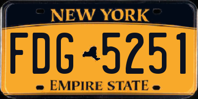 NY license plate FDG5251