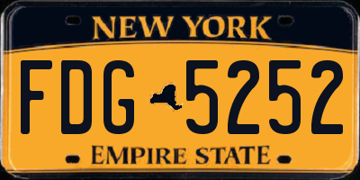 NY license plate FDG5252