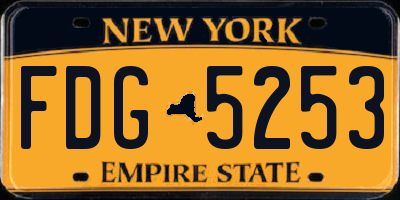 NY license plate FDG5253