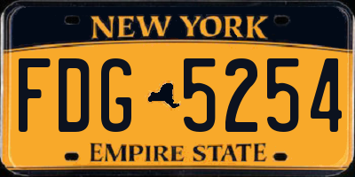 NY license plate FDG5254