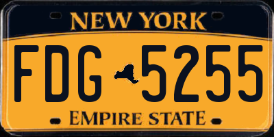 NY license plate FDG5255