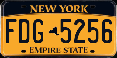 NY license plate FDG5256