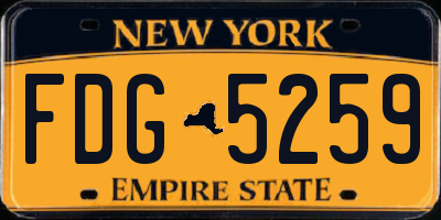 NY license plate FDG5259