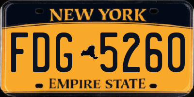 NY license plate FDG5260