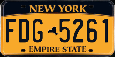 NY license plate FDG5261