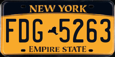 NY license plate FDG5263