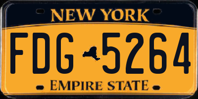 NY license plate FDG5264