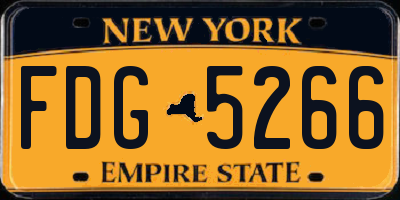 NY license plate FDG5266