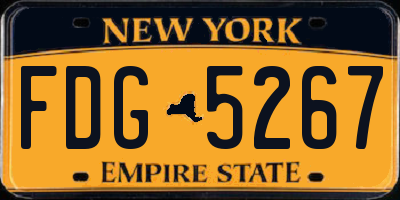 NY license plate FDG5267