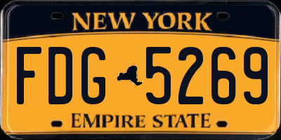 NY license plate FDG5269