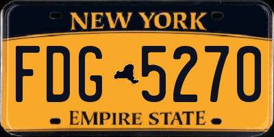 NY license plate FDG5270