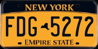 NY license plate FDG5272