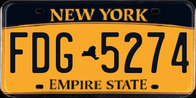NY license plate FDG5274