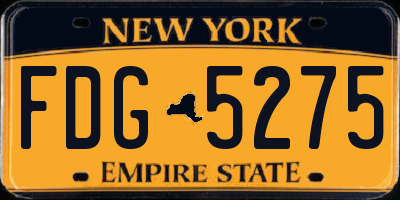 NY license plate FDG5275