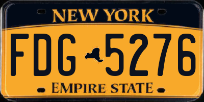 NY license plate FDG5276