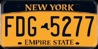 NY license plate FDG5277