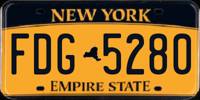 NY license plate FDG5280