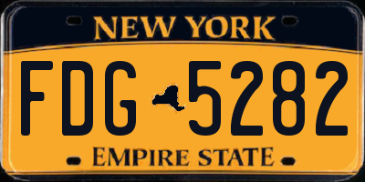 NY license plate FDG5282