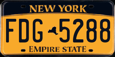 NY license plate FDG5288