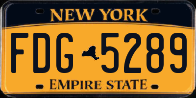 NY license plate FDG5289