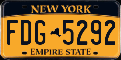 NY license plate FDG5292