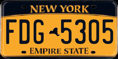 NY license plate FDG5305