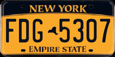 NY license plate FDG5307
