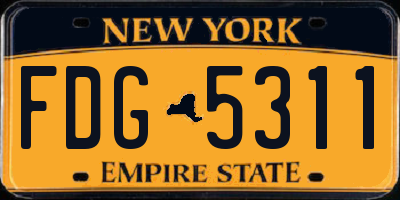 NY license plate FDG5311