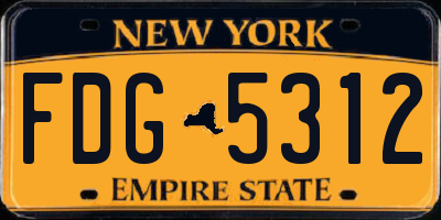 NY license plate FDG5312