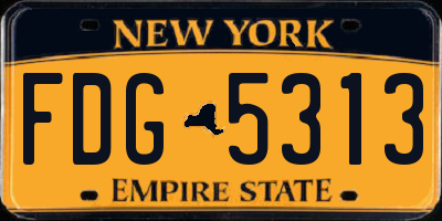 NY license plate FDG5313