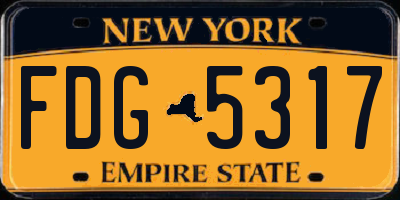 NY license plate FDG5317