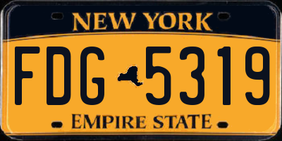 NY license plate FDG5319