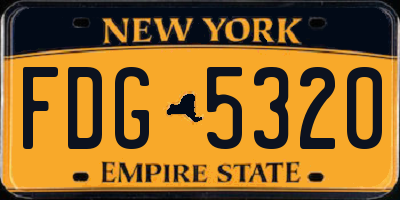 NY license plate FDG5320