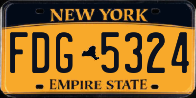 NY license plate FDG5324